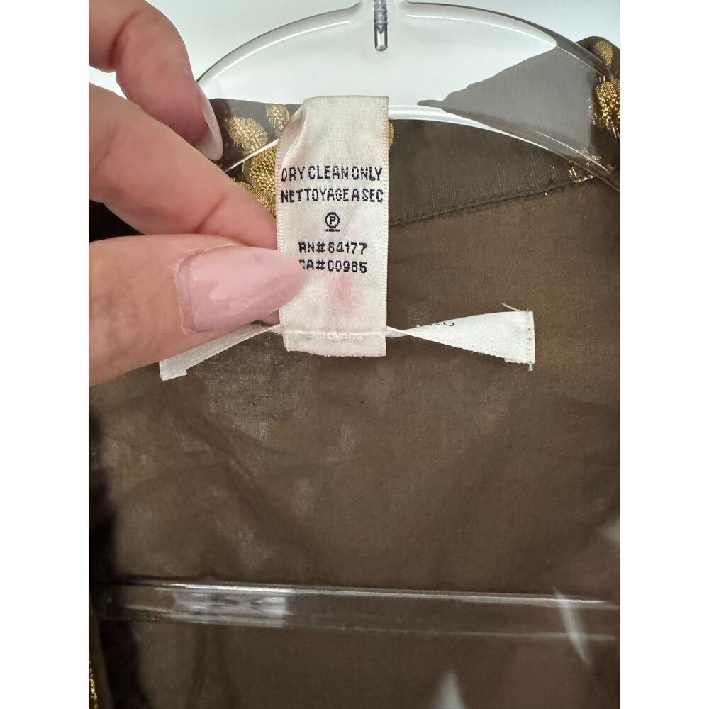 Diane von Furstenberg Brown and Gold Metallic Wrap Dress - Picture 5 of 13